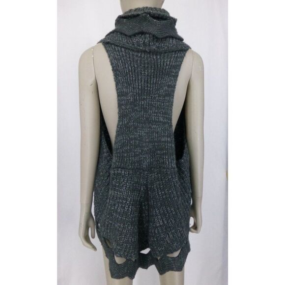 Adore Wool-Blend Black Sleeveless Crocket/Knitted Style Cardigan - Picture 9 of 11